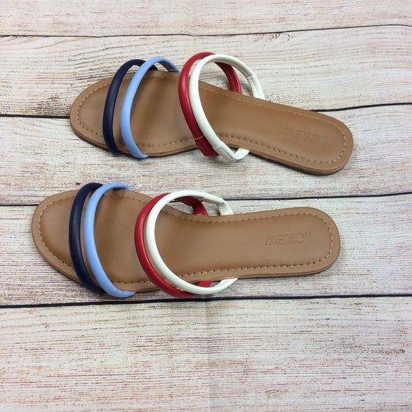 ❗️SOLD❗️J.Crew Red White Blue Strappy Sandal - Picture 5 of 7